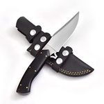 EV-013 Hunting Knife Handmade Camping And Survival Knife Fixed Blade Knife 9.5 Inches with Leather Sheath… (Black Micarta)