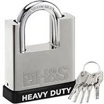 H&S 5 Keys 60mm Heavy Duty Warehouse Container Garage Shed Shutter Padlock Gate Chain Lock