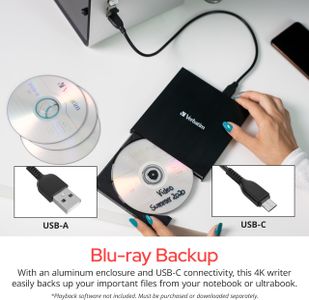 Verbatim Blu-Ray DVD Drive – External, Black