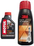 Motul 7100 4T 20W-50 API SN Fully Synthetic Petrol Engine Oil for Bikes (1.5 L) + 3M 4s2w Engine Oil Additive (50 ml)