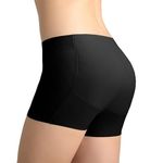 Seamless Women fix Padded Buttocks Panty Butt Lifter Underwear | Low Waist Hip Padded Panties | Black Skin (M, Black)