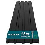 KARAT Metal Roofing Sheets 115 x 45 cm (Pack of 15) 7.7 m² Corrugated Roof Sheeting Plates Cladding for Garage, Shed, Carport and Greenhouse, Galvanised Coated, Black (incl. 100x Screws)