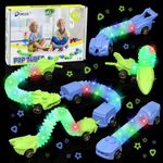 DELEE Sensory Tubes Toy, Pop Tubes Light Up Sensory Car, 6 Pcs LED Sensory Toy, Stress Relief for Adult Autism Kids, Christmas Glow Party Favours for Toddlers Birthday Gift