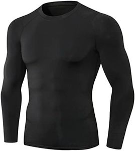 SPVISE Men's Compression Shirt Long Sleeve Athletic Workout T-Shirts Top Active Sport Baselayer Undershirt Gear Shirt Dry Fit, B# Black