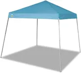 CROWN SHADES 8x8 Pop Up Canopy Tent, Slant Leg Outdoor Canopy with Carry Bag, Beach Tent, Sports Shelter(Cyan Blue)