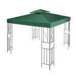 Flexzion Gazebo Covers Replacement 10x10 Feet - Canopy Replacement Top for Double Canopy Tent Dual Tier Pop Up Gazebo Tent Netting Cover, Water, Dirt, and UV Resistant, Green