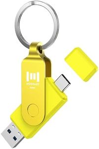 MOSDART 64GB Fast USB C Dual Flash Drive with Keychain - 2 in 1 OTG USB 3.1 Type-C Thumb Drive Memory Stick for USB-C Android Phones, iPhone 15, MacBook, iPad, Computers and More, Yellow