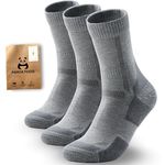 PANDA FOOD Premium Bamboo Outdoor Walking Socks | Anti-Blister Warm and Breathable Socks for Work or Hiking | Unisex Men and Women | 3 Pack UK | Slate | 7-12