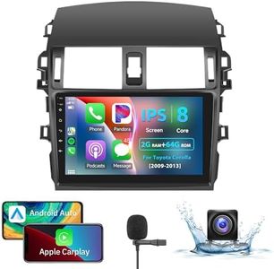 Android Car Stereo for Toyota Corolla 2009-2013,Car Radio Wireless Carplay Android Auto,2G+64G 8 Core 9'' Head Unit Touch Screen Bluetooth GPS Navigation SWC FM/RDS USB WiFi MIC AHD Backup Camera