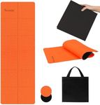 Foldable Yoga Mat,6mm TPE Yoga Mat,Double Layers Exercise Mat with Anti-slip Function&A Storage Bag for Yoga,Pilates and Fitness Exercise,Compact Fitness Mat 183cm*61cm* 6mm (orange + black)