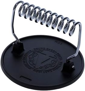 Victoria Round Cast Iron Meat Press with a Wire Handle, Preseasoned with Flaxseed Oil, Made in Colombia