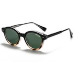 grey jack Round Shape Polarized Sunglasses for Men Women.TR Full Rim Eyewear for UV Protection 3311 Gradient Demi Frame Green Lens