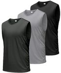 Boyzn Men's 3 Pack Workout Tank Tops Gym Athletic Muscle Tee Bodybuilding Fitness Sleeveless T-Shirts Black/Grey/Dark Grey-3P05-L