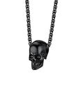 PROSTEEL Skull Necklace for Men, Skeleton Pendant Necklaces Black, Retro Hip Hop Punk Style, Gothic Halloween Jewellery Stainless Steel, Send Gift Box