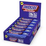 Snickers Milk Chocolate Low Sugar Protein Bars (12 x 57g), Only 2g of Sugar per bar, Hi Protein Energy Snack, 20g Protein