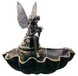 Primrose 78cm Solar Powered Antique Effect Solar Fairy on Clam Shell Patio Garden Water Feature with LED Lights