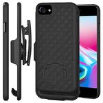 AMZER Shelter Holster Case Cover with Kickstand for Apple iPhone 8 - Black