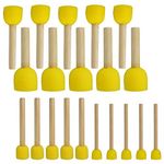 Sponge Painting Brush Set, obmwang Pack of 20 Round Sponges Brushes Painting Tools for Adult DIY Painting (4 Sizes)