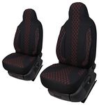 Seat Covers for Drivers and Passengers Compatible with Motorhome Pössl Weinsberg Knaus Adria Dethleffs Fendt Carthago Bürstner Eura Mobile Pilot Laika Kabe Chausson Hobby PL402 (Black/Red)