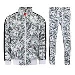 G-Style USA Men's Tiger Pattern Tracksuit Sets, Money White, 4X-Large Big Tall
