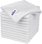 MR.SIGA Microfiber Cleaning Cloth, All-Purpose Microfiber Towels, Streak Free Cleaning Rags, Pack of 12, White, Size 32 x 32 cm(12.6 x 12.6 inch)