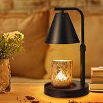 Twinkle Star Candle Warmer Lamp with Timer - Melter Candle Lamp Dimmable Candle Heater for Wax Jar Candles Flameless Burner Glass Lampshade Height Adjustable 2 Bulbs