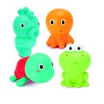 INFANTINO Senso' Plug and Squirt Baby Bath Toys, 4 X cute easy to clean, colourful sea animals, for 6 months and over