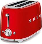 SMEG TSF02RDUS 50's Retro Style 4 Slice Toaster, Red, Large