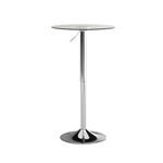 Flash Furniture CH-5-GG 23.5-Inch Round Adjustable Height Glass Table, Range 33.5-Inch -41-Inch, Clear/Chrome