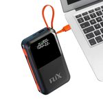 FLiX (Beetel) UltraCharge XPB-P45 20,000mAh 45W QC Power Delivery PPS Power Bank, in-Built Type C & Lightning Fast Charging Cables, LED for Charging Percentage with Amp and Volt Display (Black)