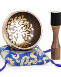 Hihealer Tibetan Singing Bowls Set 100% Nepal Handmade Large Sound Bowl with Instructions, Mallet, Cushion, Gift Box; Meditation, Yoga, Chakra Healing, Self Care Gifts for Women Men