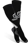 Savvy Touring Winter Hiking Ski Socks, Warm Merino Wool, No-Slip Grip | Seekers, (Small, Black)