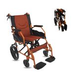 Mobiclinic®, Wheelchair, Folding, Lightweight, Seat 18 in, Two Brake Systems, Folding backrest, Aluminium, Folding footrest, Model Pirámide, Small castors, European Brand, Fixed armrests