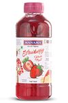 Manama Strawberry Crush, Whole Crush, (1Litre) Fruit Crush use as Dessert Topping For Cakes, Ice Creams and Making Thick Shakes