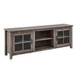 Walker Edison Portsmouth Classic 2 Glass Door TV Stand for TVs up to 80 Inches, 70 Inch, Grey Wash