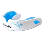 Enmo Maxilla Pro Mouthguard – with Case, Adults & Kids 10+, Triple Layer, Gel Channel, Breathing Channel Tech, Boil & Bite, Anti Microbial, Rugby, Boxing, MMA, Hockey, Contact Sports, White/Blue