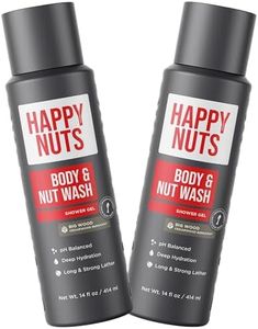 HAPPY NUTS Big Wood Body and Nut Wash - Moisturizing Men's Shower Gel, Natural Bodywash with Deep Cleanse for Sensitive Skin - Men's Body Soap