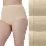 Bali Women's Stretch Cotton Underwear, Cut-fit Brief, Full Coverage Panty, 3-Pack, Nude/Nude/Nude, 8