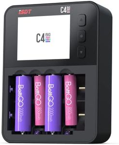 ISDT C4 EVO Universal AA AAA 18650 21700 Battery Charger 6-Bay Smart Battery Charger for 3￵.￵7V 1.5V Li-ion 1.2V Ni-MH/Ni-Cd NiZN Rechargeable Batteries with Discharge Refresh 36W Type-C Input