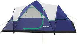 Mansader 6 Person Family Camping Pop Up Tent, Waterproof Windproof with Top Rainfly, Easy Set Up Tent for Outdoor Camping Hiking Travel Blue