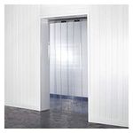 PVC Strip Curtain Complete Kit - Ideal for Pedestrian Door/Chiller/Coldroom (1m x 2.25m) - Factory Chiller Butcher Pest Control Curtain - 200mm x 2mm Material