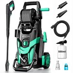 2026NEW Pressure Jet Washers 180bar, 450 l/h Electric Power Washers with Hose Reel, Foam Cannon & Adjustable 6-in-1 Nozzles, Area Coverage: 50㎡/h, Jet Washer for Fences, Cars, Patios and Driveway