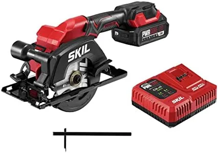 Skil PWRCORE 20 Brushless 20V 4-1/2 in. Compact Lightweight One-Hand Circular Saw Kit with Up to 6,000 RPM Includes 2.0Ah PWR CORE 20 Lithium Battery and Charger - CR5435B-10, Red