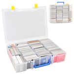 Xuerdon Trading Card Storage Box, 2300+ Playing Card Case Holder Organizer Compatible with PM TCG/for Yugioh/for CAH/for Phase 10/ for Topps Football Baseball Sports Cards (Case Only) - Blue Handle