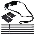 Mini Tree 5 PCS Sports Eyeglass Strap Sunglasses Lanyard Adjustable Non-Slip Eyewear Retainer Glass Cord for Running Camping Reading Outdoor (Black)