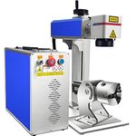 50W Fiber Laser Engraver Laser Engraving Machine 200X200mm Solid State Marking Engraving Machine For Metal Aluminum Steel Gold Silver Jewelry With Rotary Shaft