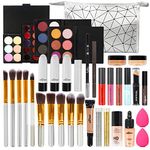 Professional Makeup Set,MKNZOME Cosmetic Make Up Starter Kit With Makeup Bag Portable Travel Make Up Palette Birthday Xmas Gift Set Full Sizes Eyeshadow Foundation Lip Gloss for Teenage & Adults