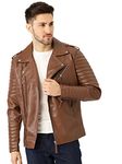 Leather Retail Men's Solid Casual Jacket (LRM30BR3X16_Brown_3XL)