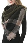 Winter Warm Scarf Soft Large Tartan Wrap Shawl Scarves Plaid Blanket Scarf for Women b22