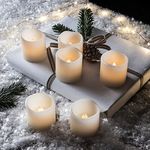 Lights4fun Set of 6 Votive Real Wax Battery Operated LED Tea Light Candles